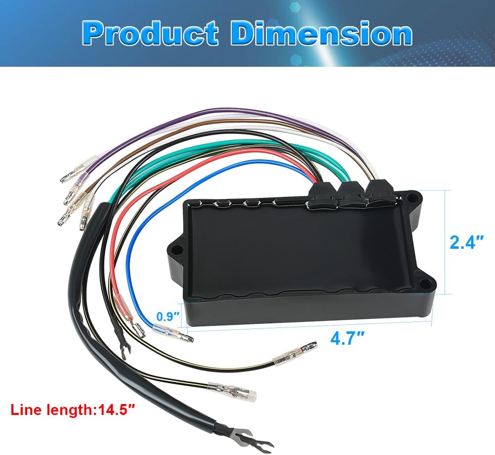 Capacitor Discharge Ignition Switch Box Compatible with Mercury 3 Cylinder Outboards 75HP 90HP 95HP 1992-1997 Replacement for 18495A10 18495A12 18495A18