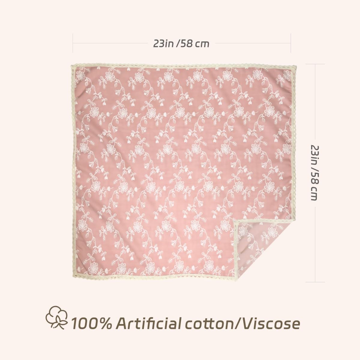 Cotton Bandana for Women, Soft Cotton Like Lace Headband,Head Scarf,100% Viscose