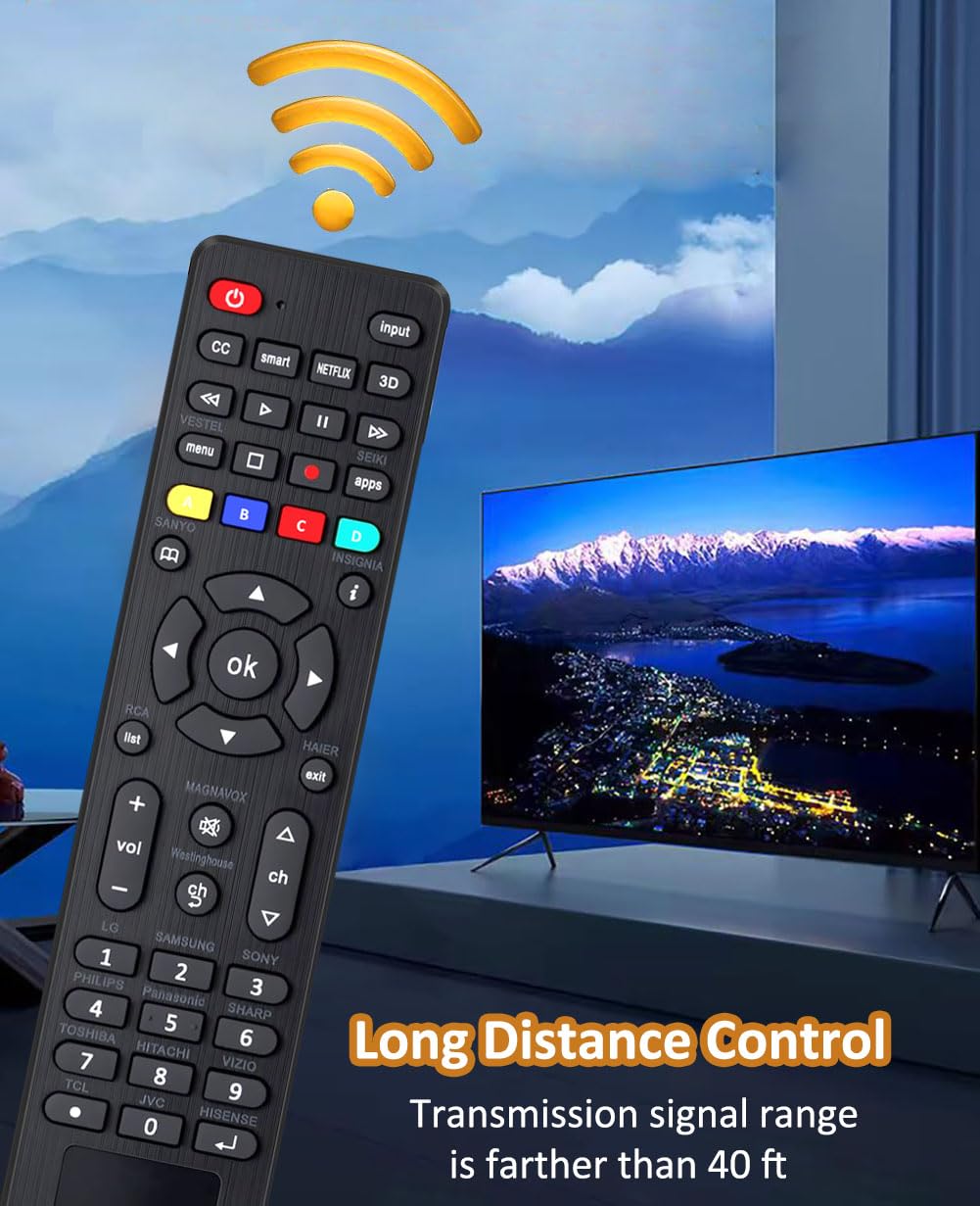 Telecomando universale di ricambio per TV TCL, Samsung, Insignia, LG, Hisense, Sony, Philips, Vizio, Sharp, Panasonic, Sanyo, altre marche LCD LED 3D HDTV Smart TV Remote