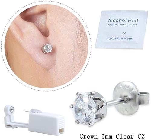 Miniatura 2 de Paquete de 2 aretes de pistola de perforación de oreja desechables, sin dolor, fácil de usar, kit de pistola de perforación de oreja con perno