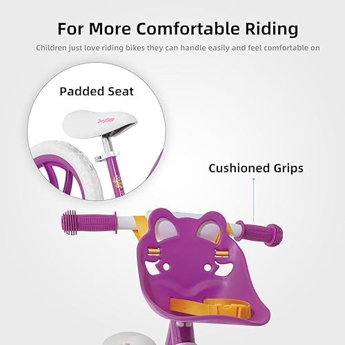 Miniatura 3 de JOYSTAR Bicicleta de equilibrio para niños de 1214 pulgadas para niños de 18 meses a 6 años, bicicletas de equilibrio ligeras con reposapiés y cesta