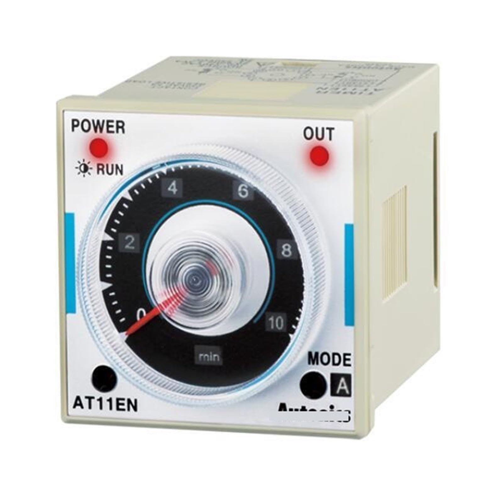 Timer AT11EN, analogico, 6 modalità, multi-gamma, 2 SPDT, 100-240 V CA/24-240 V CC, 11 pin (presa richiesta)