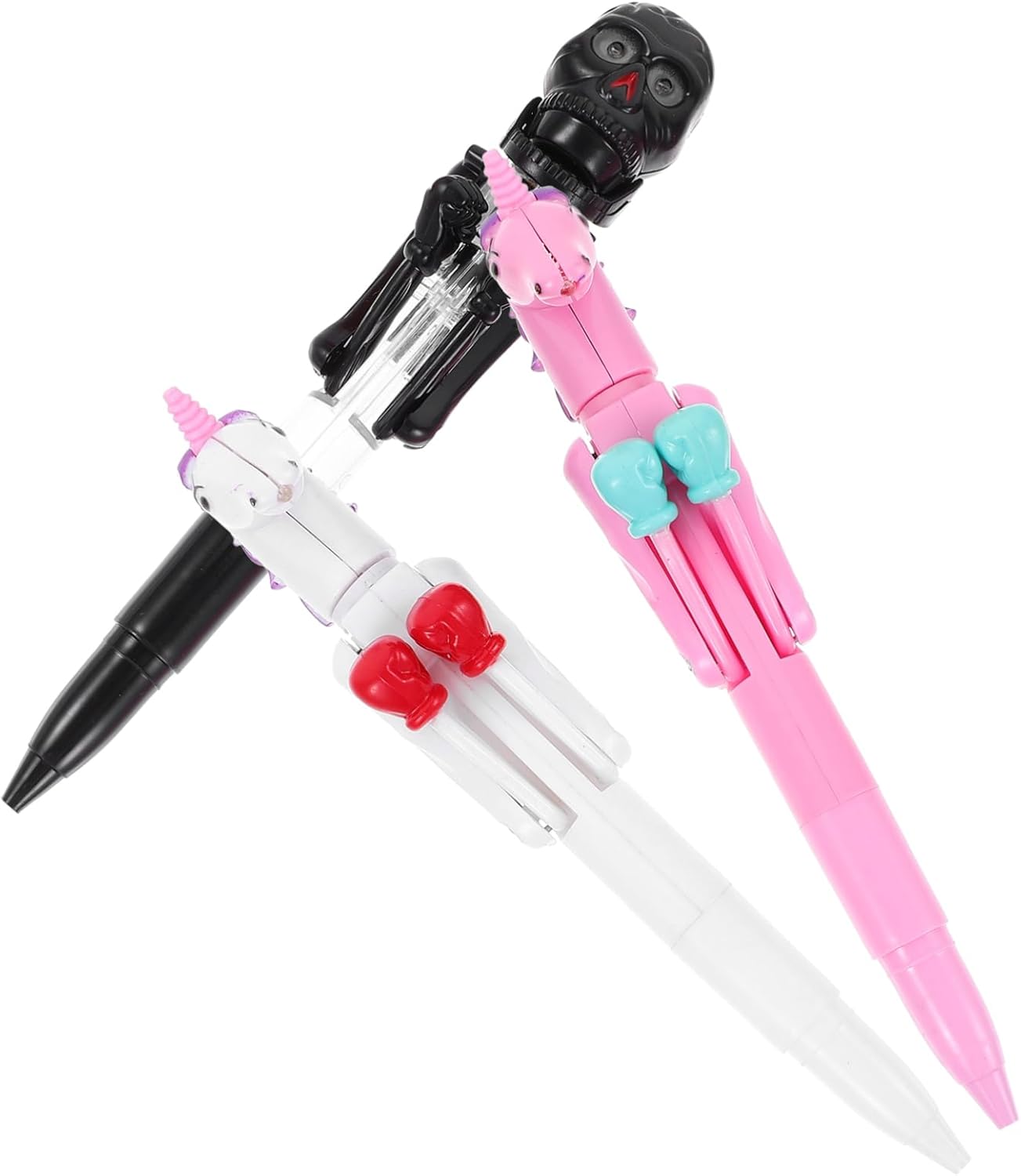 Operitacx Skull Punch Pen Set 3pcs Pumpkin Halloween Ballpoint Pens Unique Patterns for Boys and Girls Random Color