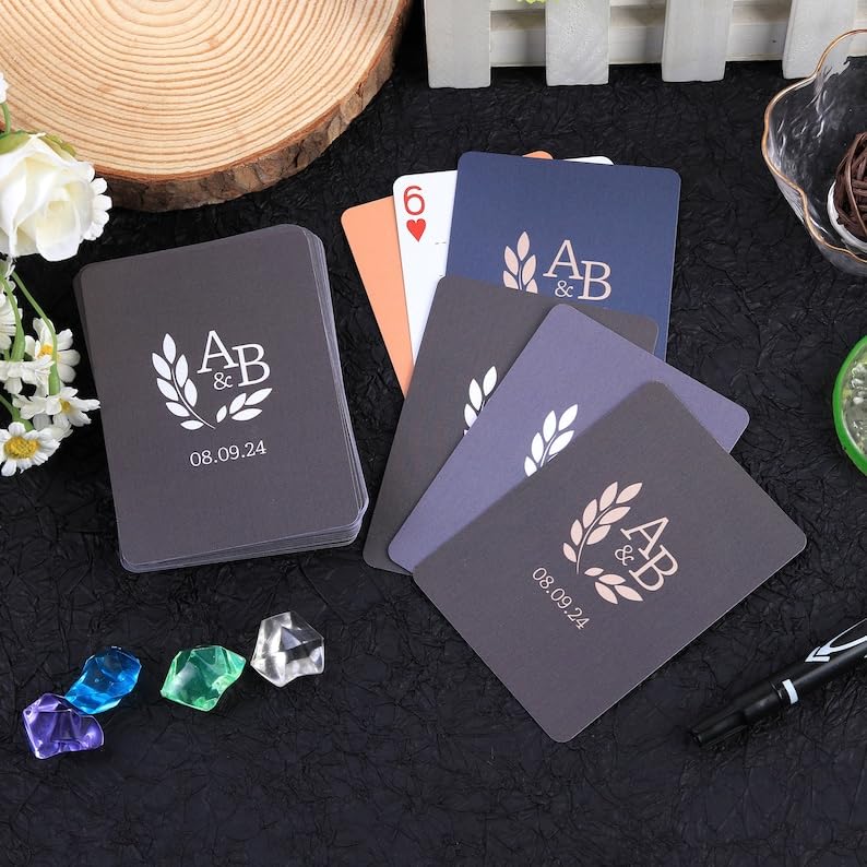 Baraja de Cartas Personalizada para Boda con Monograma miniatura 5