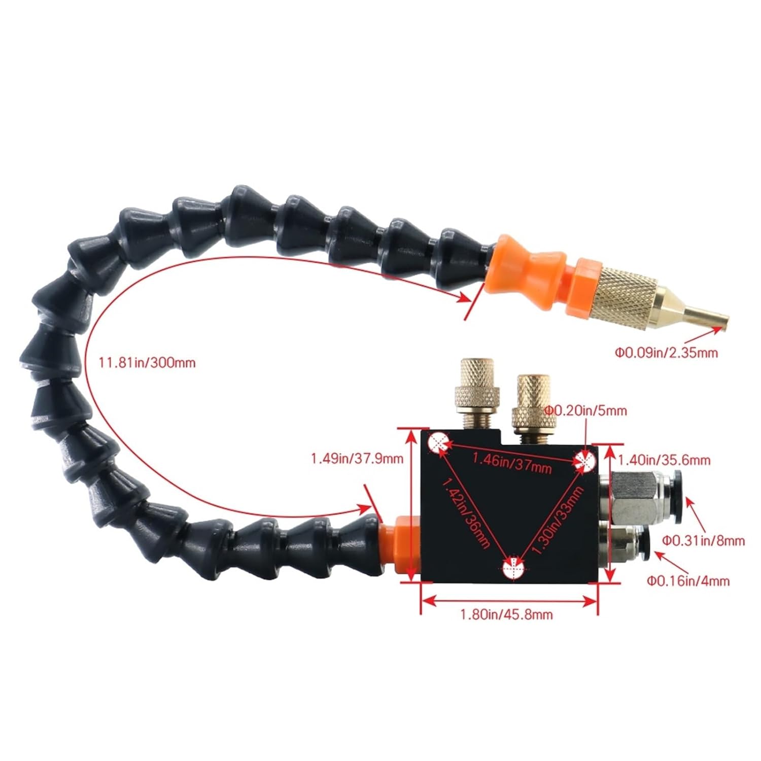 1pc No-Leak Mist Coolant Lubrication Spray System CNC Lathe Milling Drill Engraving Mist Cooling Sprayer with Magnetic Base(No Magnetic Holder)