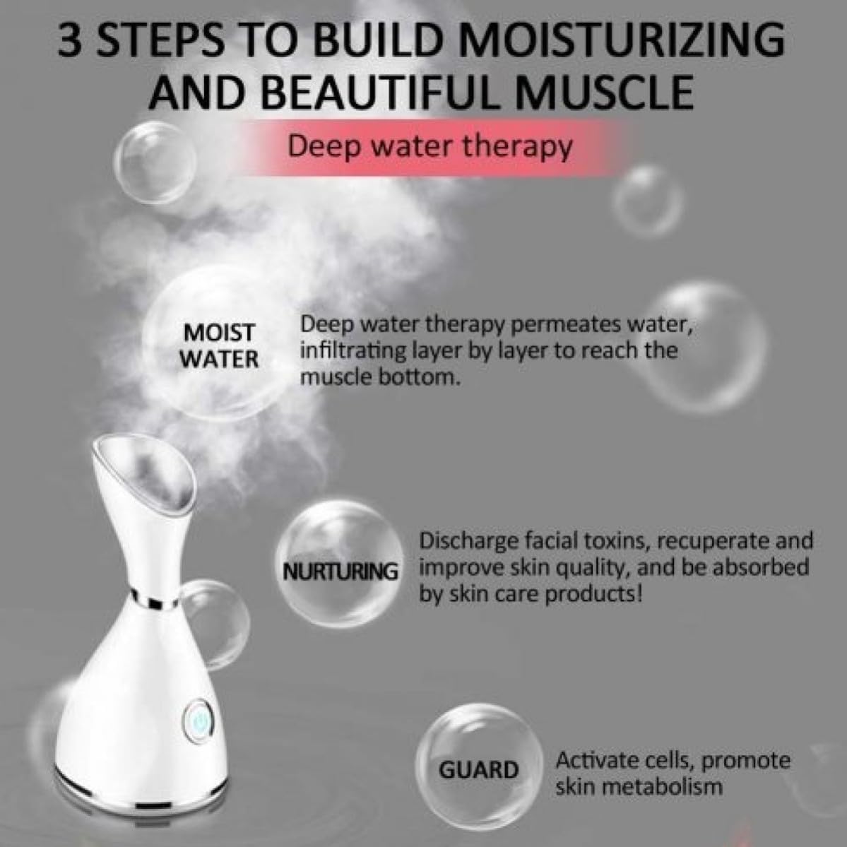 Beauty Steaming Face Instrument Ac110v White ABS Nano Steam