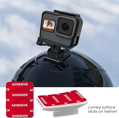 Miniatura 4 de Juego de 8 almohadillas adhesivas adhesivas 3M, para GoPro Curved Flat Helmet Base, kit de repuesto de cintas adhesivas de doble cara para GoPro