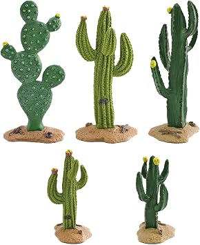 Cactus Plants Ornaments - 5 Pcs Cute Decorations Faux Grass Plant, for Room Bathroom Farmhouse Office Restaurant Ornament Centerpieces
