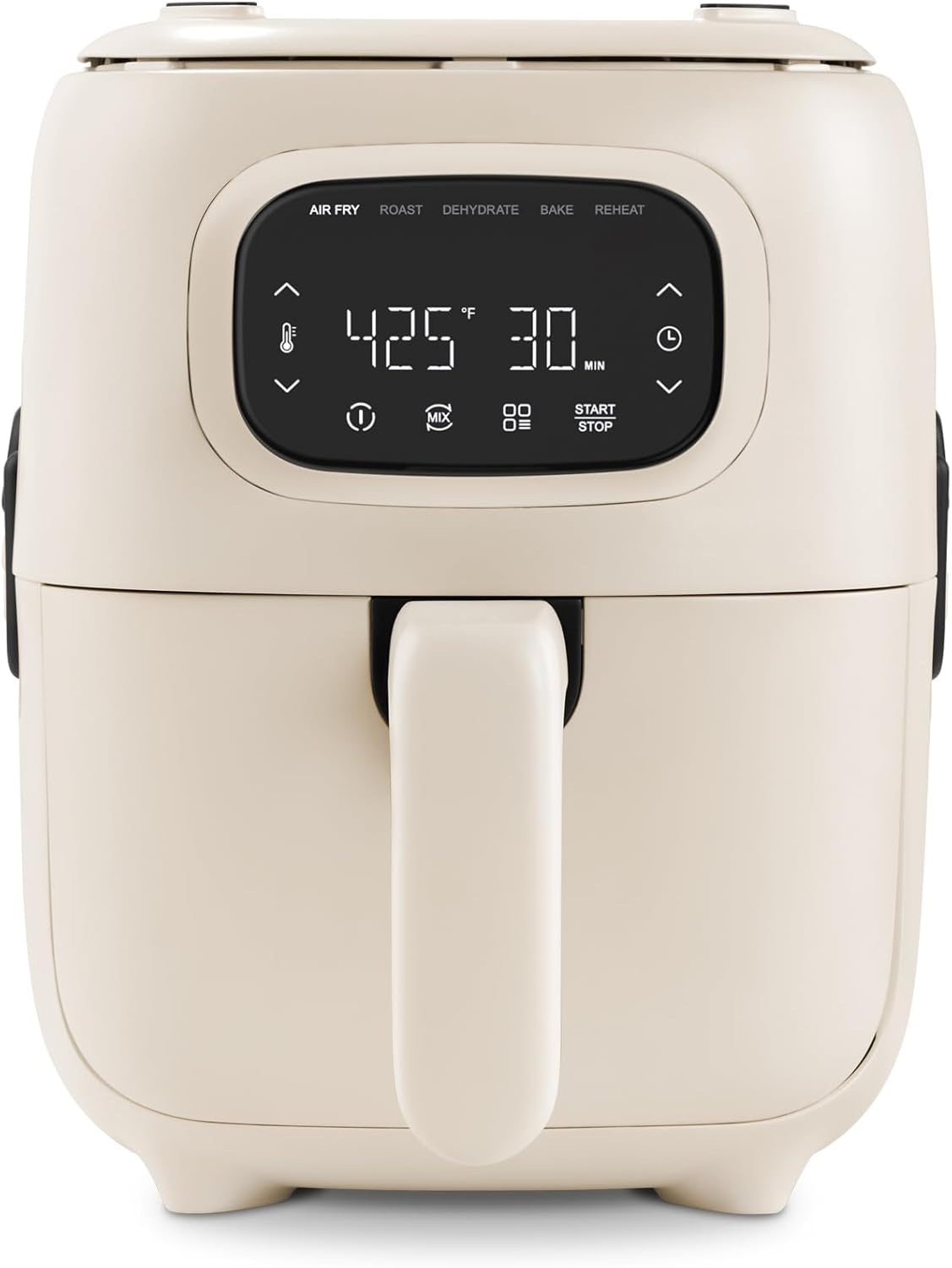Dash Flip & Fry™ Digital 2-in-1 Grill & Air Fryer - Has AirCrisp® Technology - Digital Touchscreen, Ceramic Nonstick Grill Plate & Special Dehydrate Function - 3 Quarts - Forged Iron
