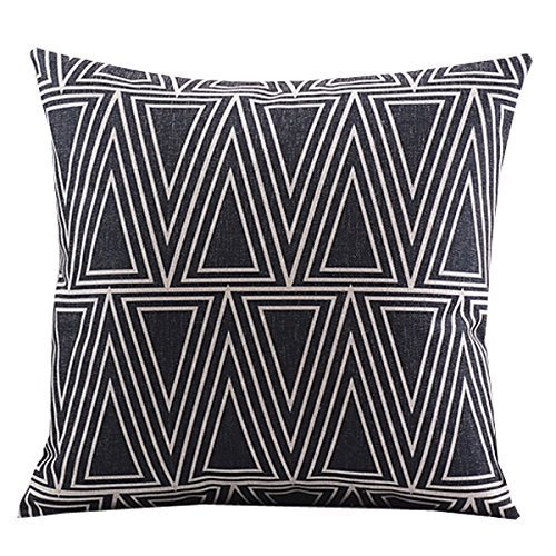 CoolDream Cotton Linen Decorative Pillowcase Throw Pillow Cushion Cover Square 18