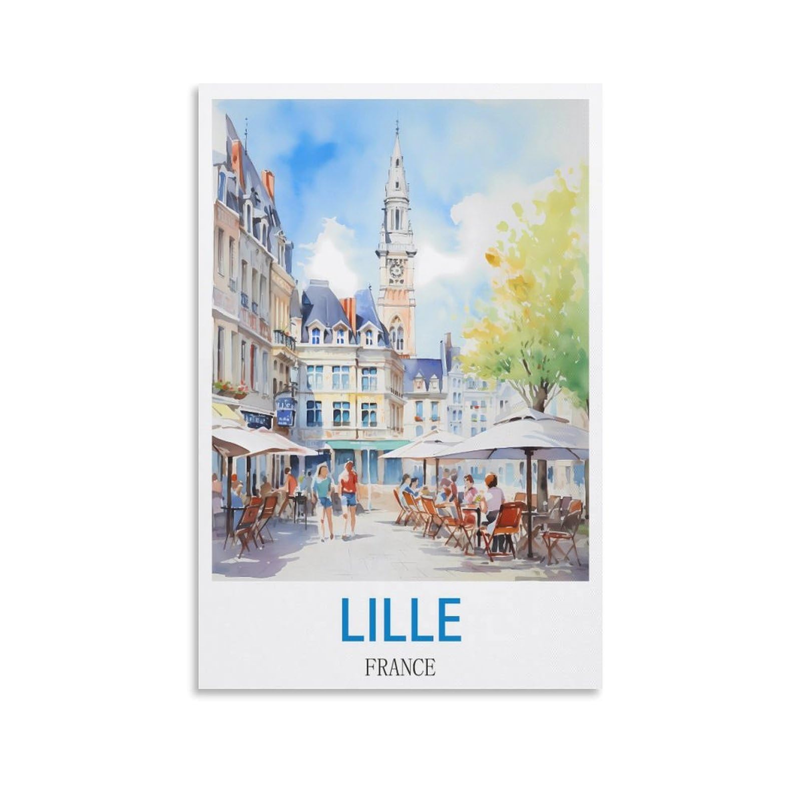 Zhilijing Unframe-Style Lille France Vintage Travel Poster 08X12inch(20X30cm) Decorative Painting Canvas Wall Posters And Art Picture Print Modern Family Bedroom Decor Posters