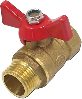 T Tulead Brass Mini Valve Ball Valve 1/2" NPT Male to Female Valve Ball Valve Tank Threaded Ball Valve Butterfly Handle Ball Valve