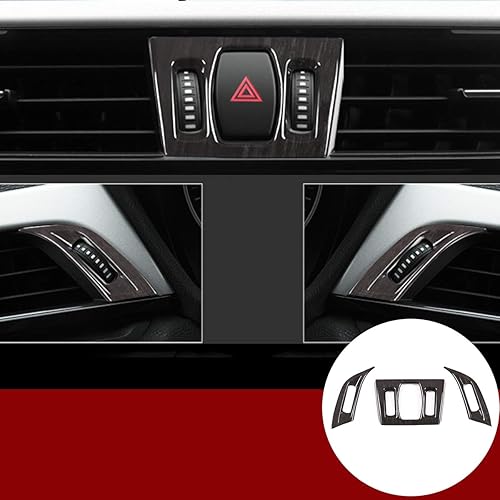 YIWANG 3 piezas de grano de madera negra para BMW X1 F48 2016-2020 de plástico ABS tablero de salida de aire para BMW X2 f47 2018-2020