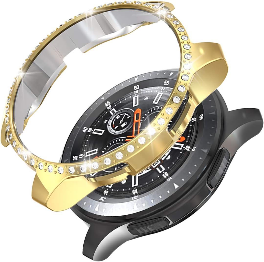 Haojavo Compatible with Samsung Gear S3 Frontier/Galaxy Watch 46mm Case, PC Diamond Protective Bumper Shell Protector for Samsung Gear S3 Frontier & Galaxy Watch 46mm Smartwatch Bands Accessories
