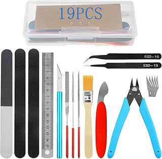 Bigstone 19 PCS Gundam Model Tools Kit Hobby Building Tools Set for Cars, Airplanes, Buildings, Gundam, Robots Models Building Repairing and Fixing ext.