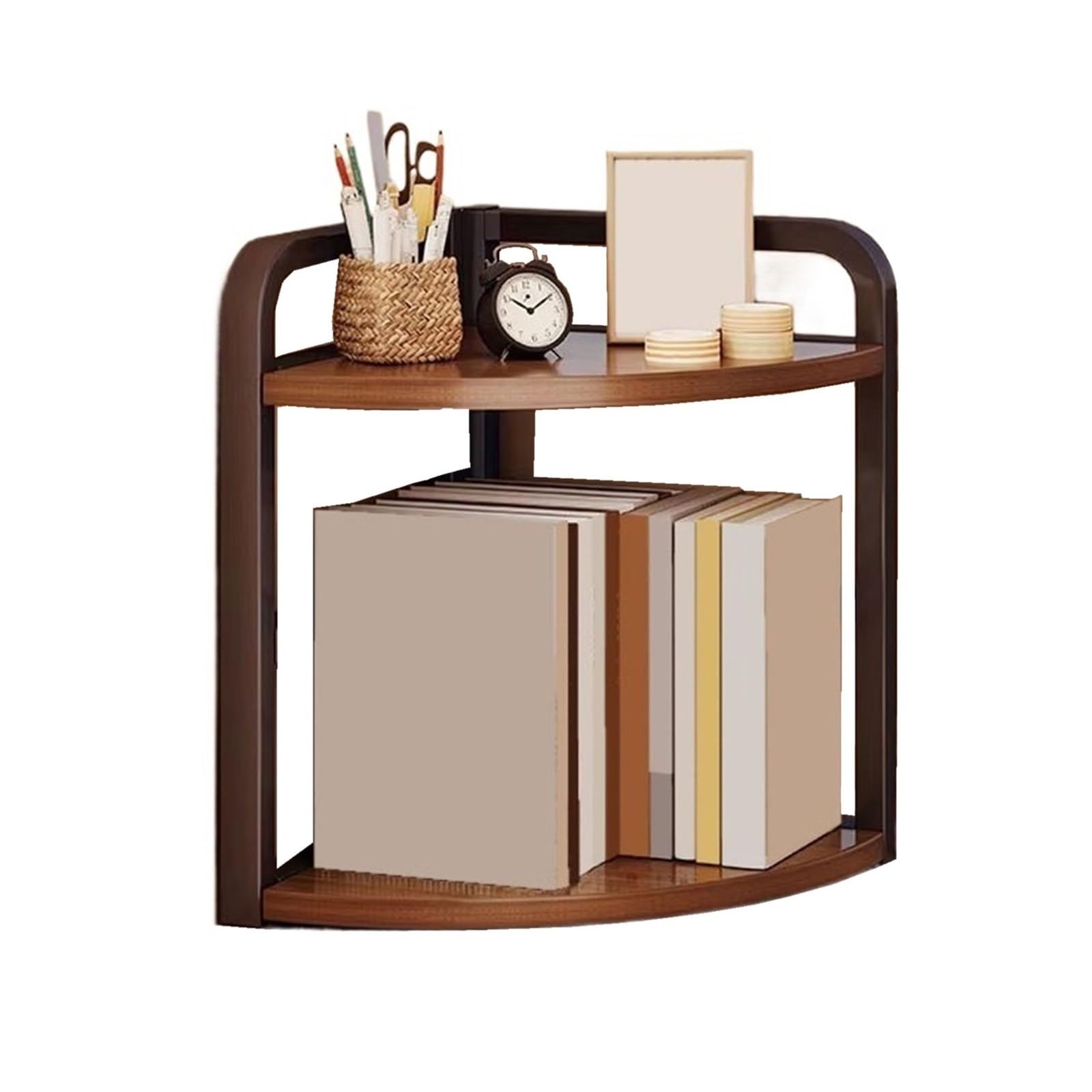 Cenz-888 Portable Bookshelf Multi-functional Corner Organizer Shelf Metal and Artificial Board Triangular Bookshelf Storage Rack