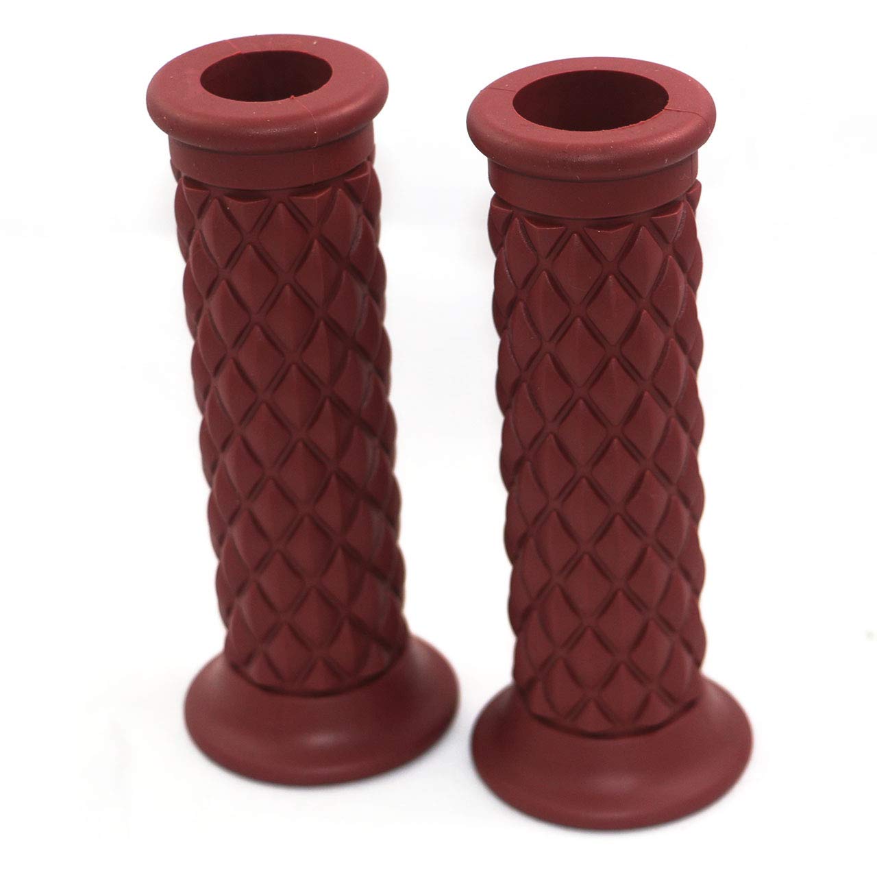 BHYShop Rétro Guidon Poignées En Caoutchouc Antidérapant 22mm 25mm Poignée Pour Moto Universelle Harley Honda Kawasaki (22mm,Blanc