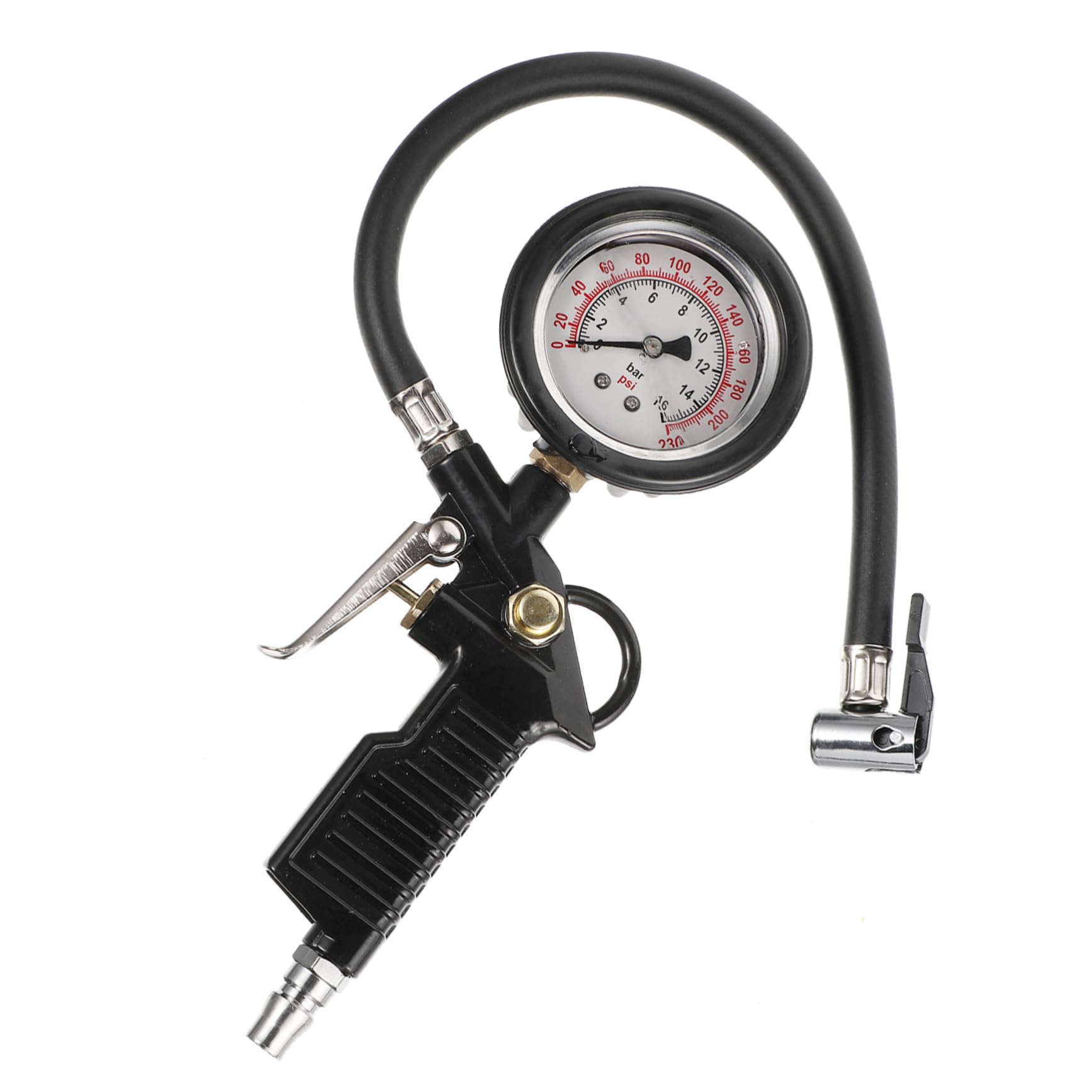 Ciieeo 1Pc Tire Pressure Gauge with Inflator Car Gauge for Easy Tire Inflation Decompression Built Pressure Gauge Heavy Duty Leak Hose Saves Fuel Costs