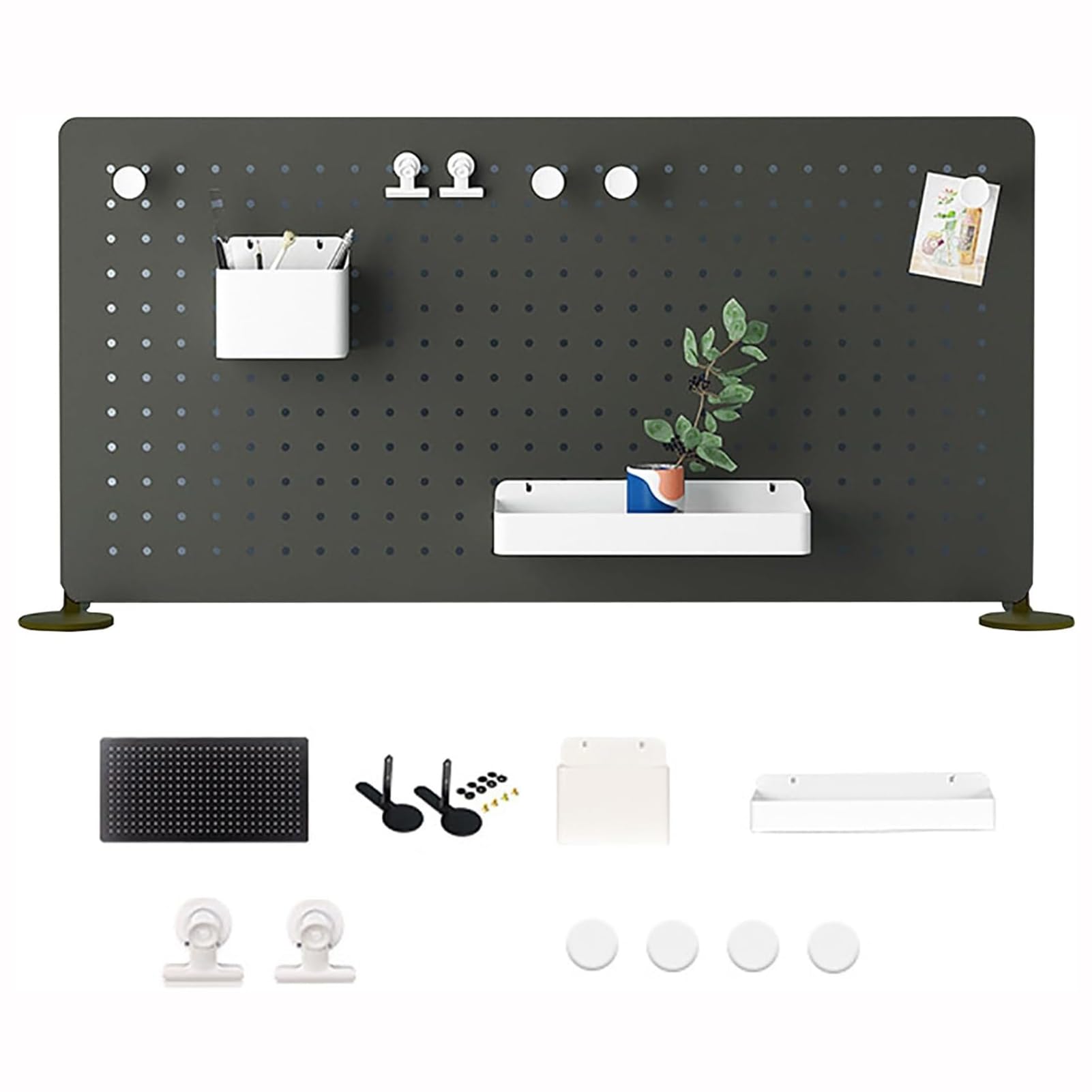 Metalowy organizer na pegboard z akcesoriami, przegroda na biurko do przechowywania w biurze i w domu, funkcjonalne i stylowe rozwiązanie dla wydajnej organizacji