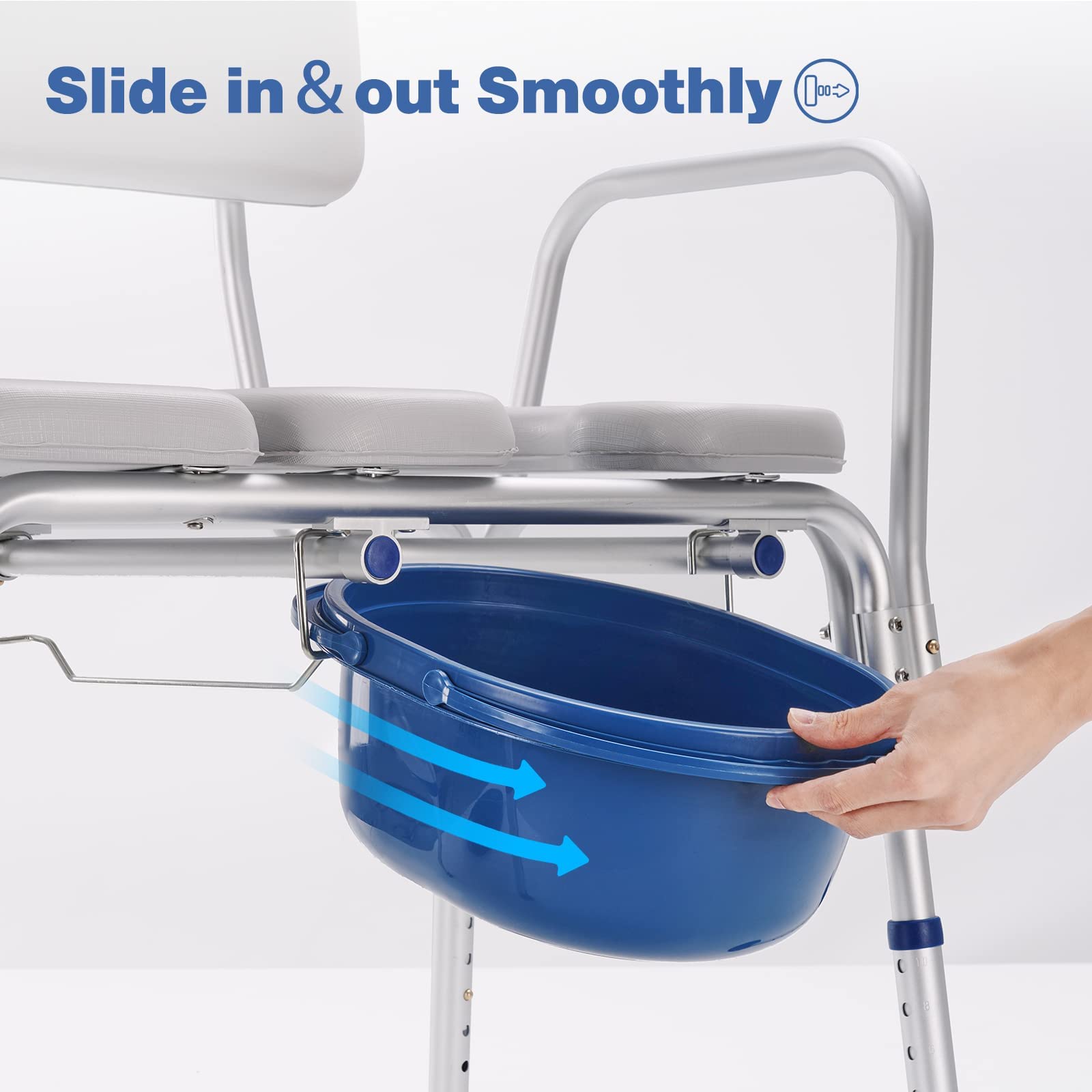 GreenChief 2 in 1 Bedside Commode Chair, Shower Commode Chair Shower