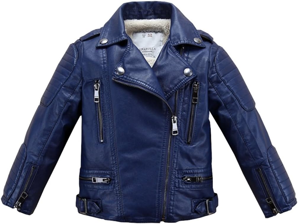 Winter Coat for Baby Boy Motorcycle Leather Jacket Winter Coat for Baby Girl