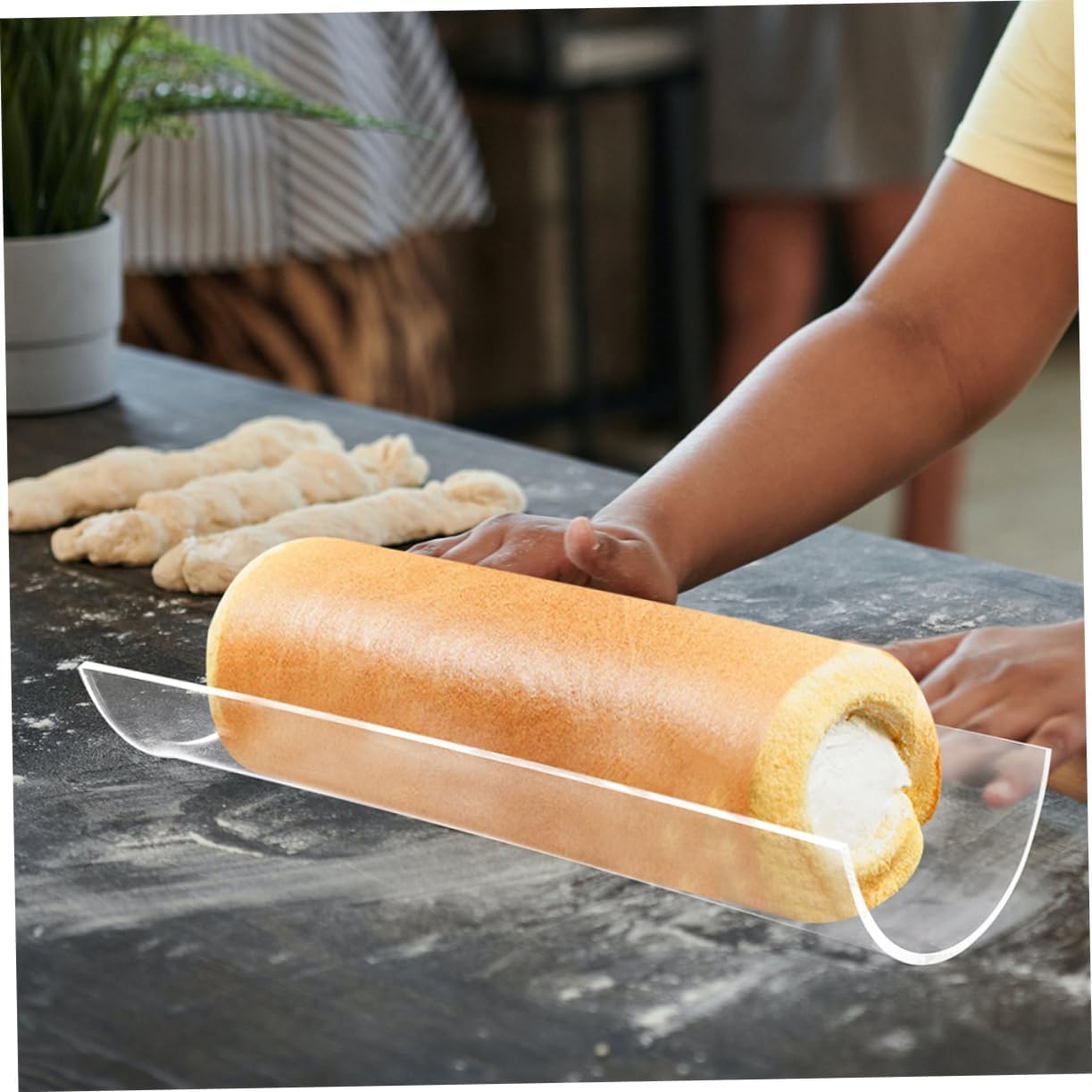 2Pcs Acrylic Cake Roll Tool U Shaped Baking for Professional Dessert Making and Easy to Clean for Home Bakers Inner