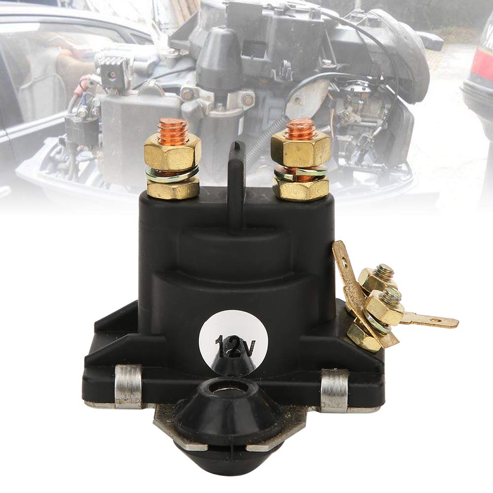 KIMISS 12V Schwarz Starterrelais Marine Startrelais für 25-40 PS 4-Takt Motor Außenborder Teile 65W-81941