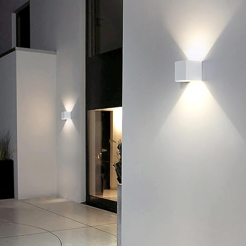 Miniatura 2 de 2 apliques de pared para exteriores de 12 W, luces LED para exterioresinteriores, luces de arriba y abajo, IP65, impermeables, modernas, accesorios