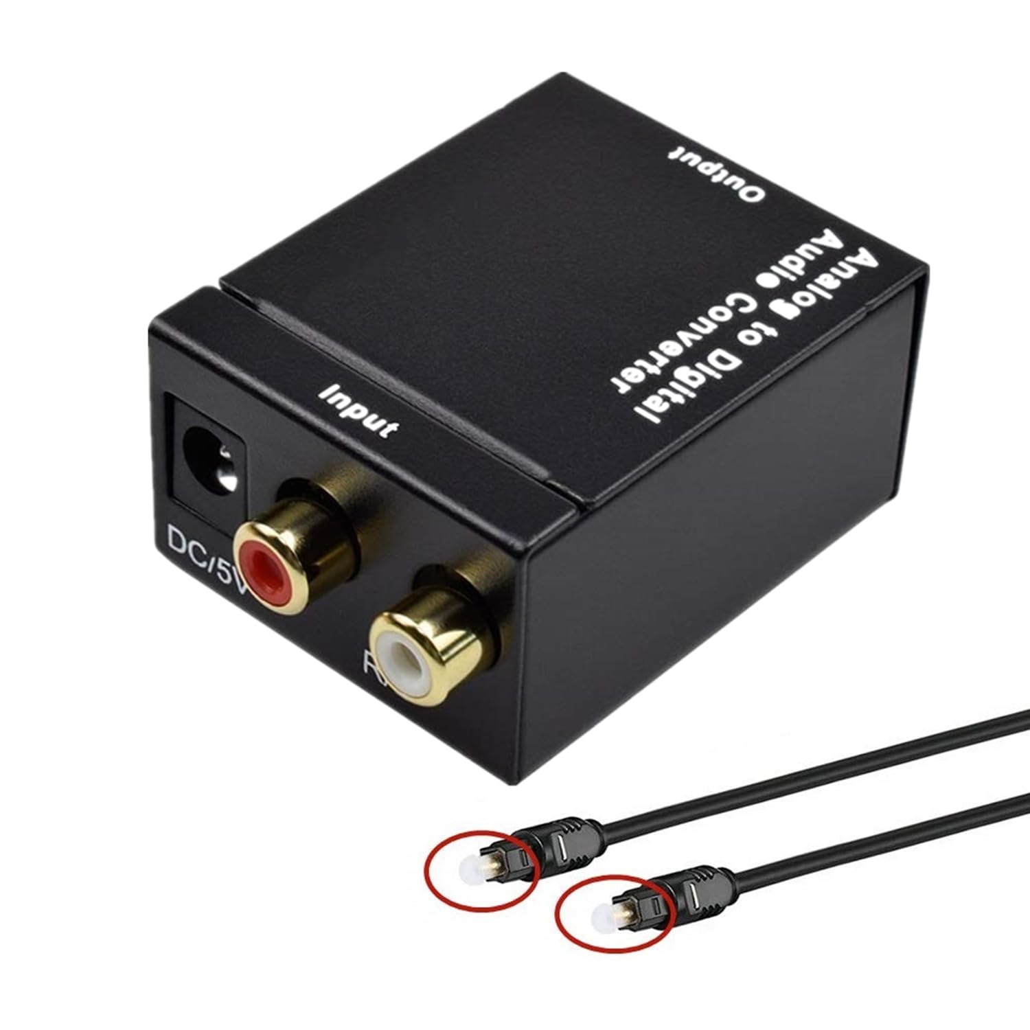 eWINNER Analog RCA to Digital Converter,Ozvavzk Anolog R/L to Optical Toslink Coaxial Audio Adapter and Power USB cable
