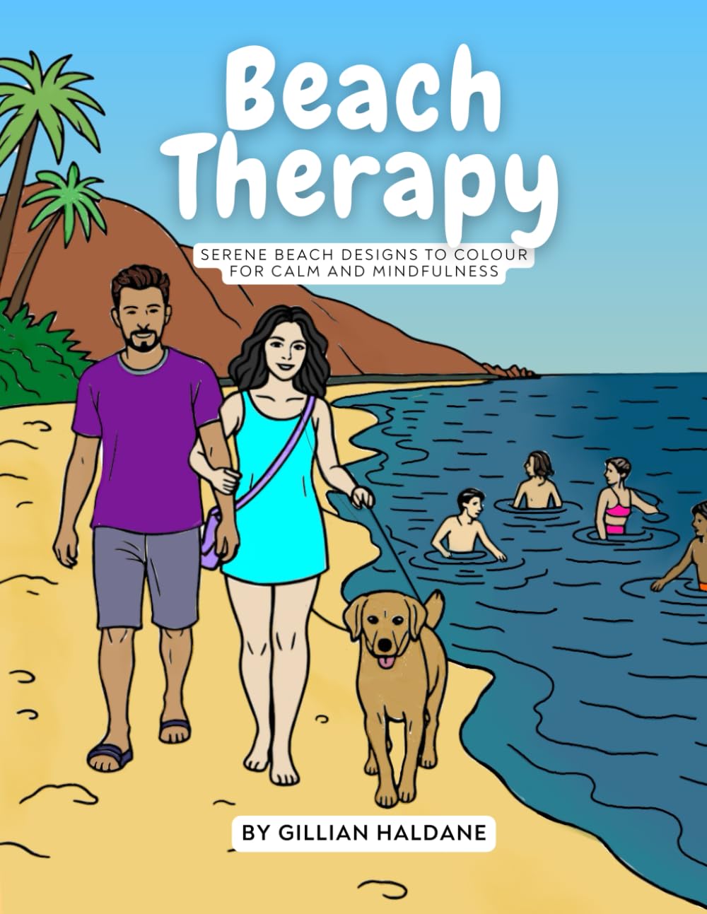 Beach Therapy: Serene Beach Designs to Colour for Calm and Mindfulness