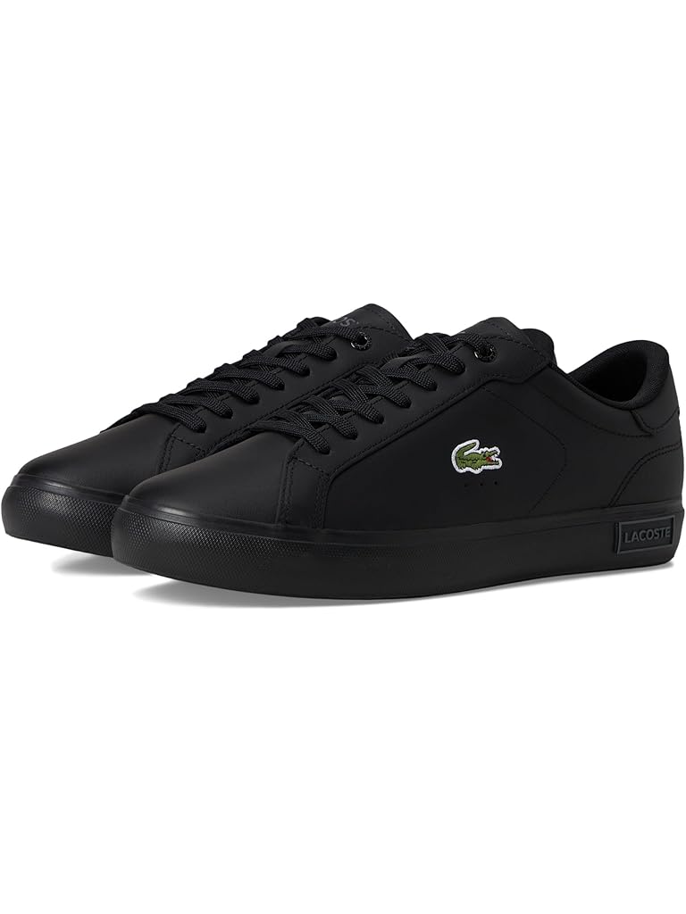 Black Lacoste Powercourt Leather Sneakers