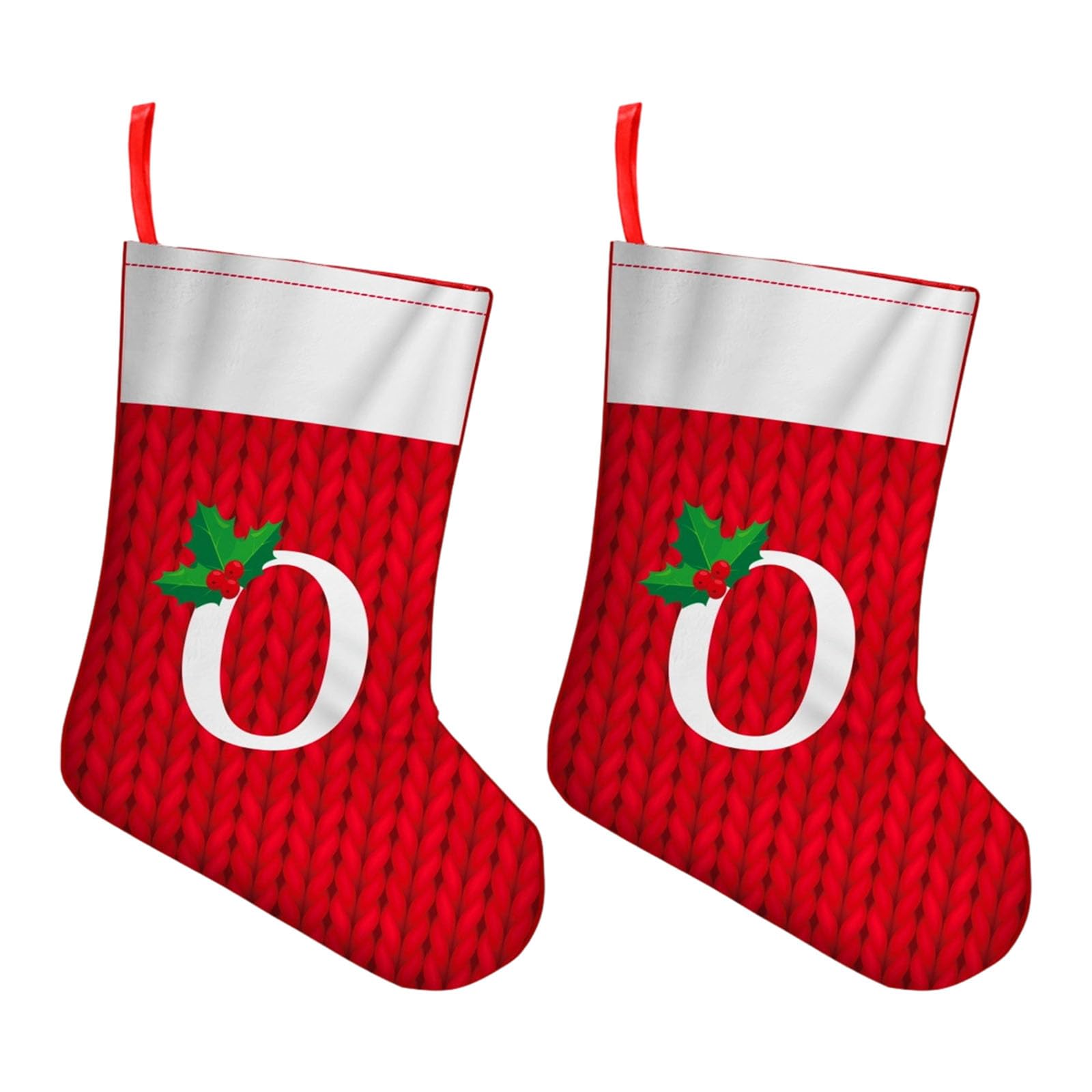 Carotoe O Classical Christmas Stocking Set Embroidered Letter Sturdy Fabric Fireplaces Hanging Rnament For Family Individualized Christmas Socks