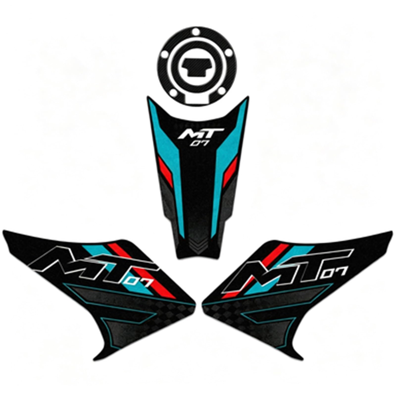 Motorcycle Anti-Slip Tank Pad Sticker Knee Grip Protection Decals for Yamaha MT07 MT 07 MT-07 2021-2024 2023 Tank Sticker(Color1)