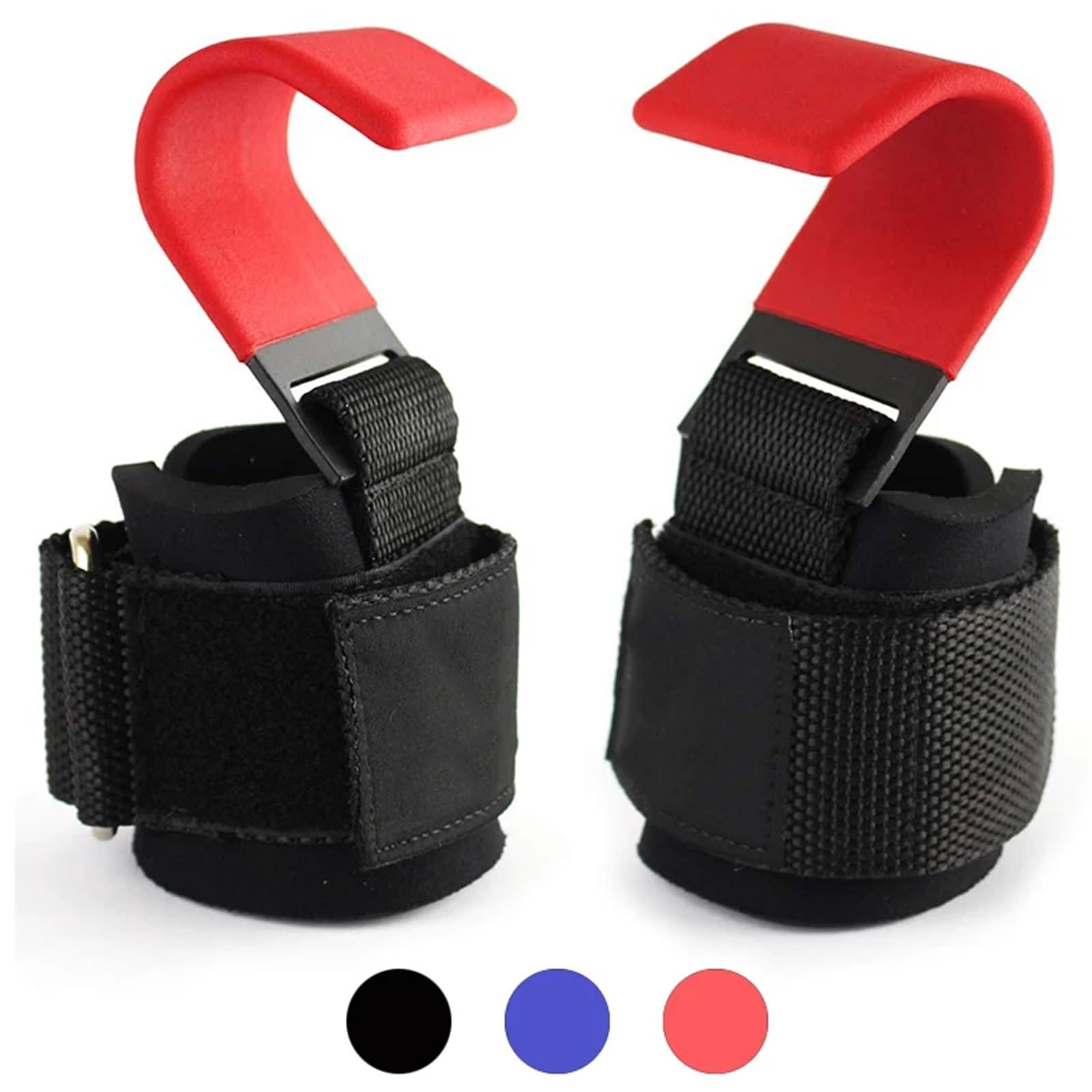 Impugnature a gancio for sollevamento pesi con fasce for polsi, cinghia for barra manuale, guanti da palestra for trazioni e fitness
