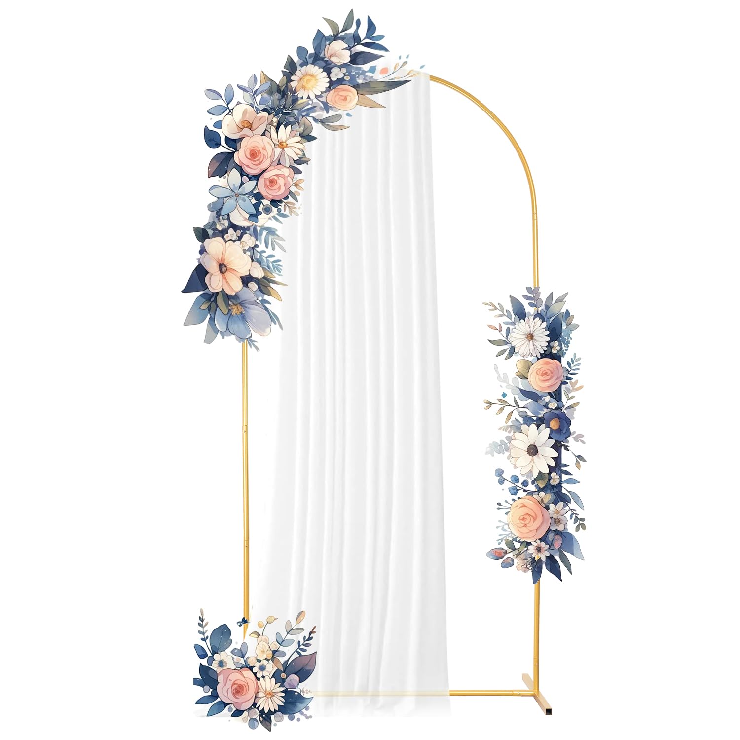 Arco Nuziale In Metallo Dorato - Altezza 2,2 M, Base Stabile, Per Decorazioni Feste, Matrimoni, Compleanni - 10