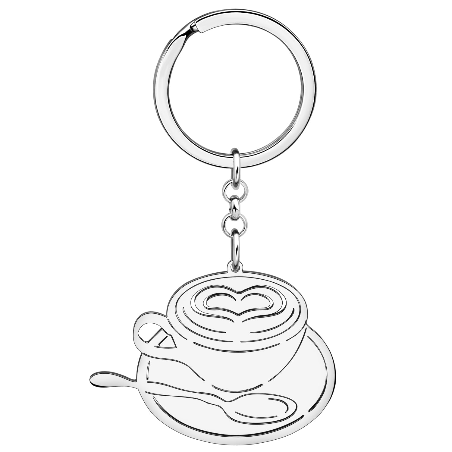 Portachiavi Macchina Del Caffè In Acciaio Inox, Placcato Oro 18k, 43x28 Mm, Ciondolo Per Amanti Del Caffè, Regalo