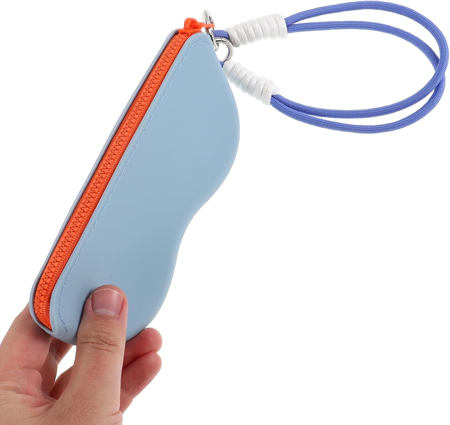 MAGICLULU Silicone Eyewear Storage Case with Zipper, Travel Eyeglass Pouch Soft Protective Sunglasses Bag for Men and Women, Light Blue Color Compact Eyeglass Organizer