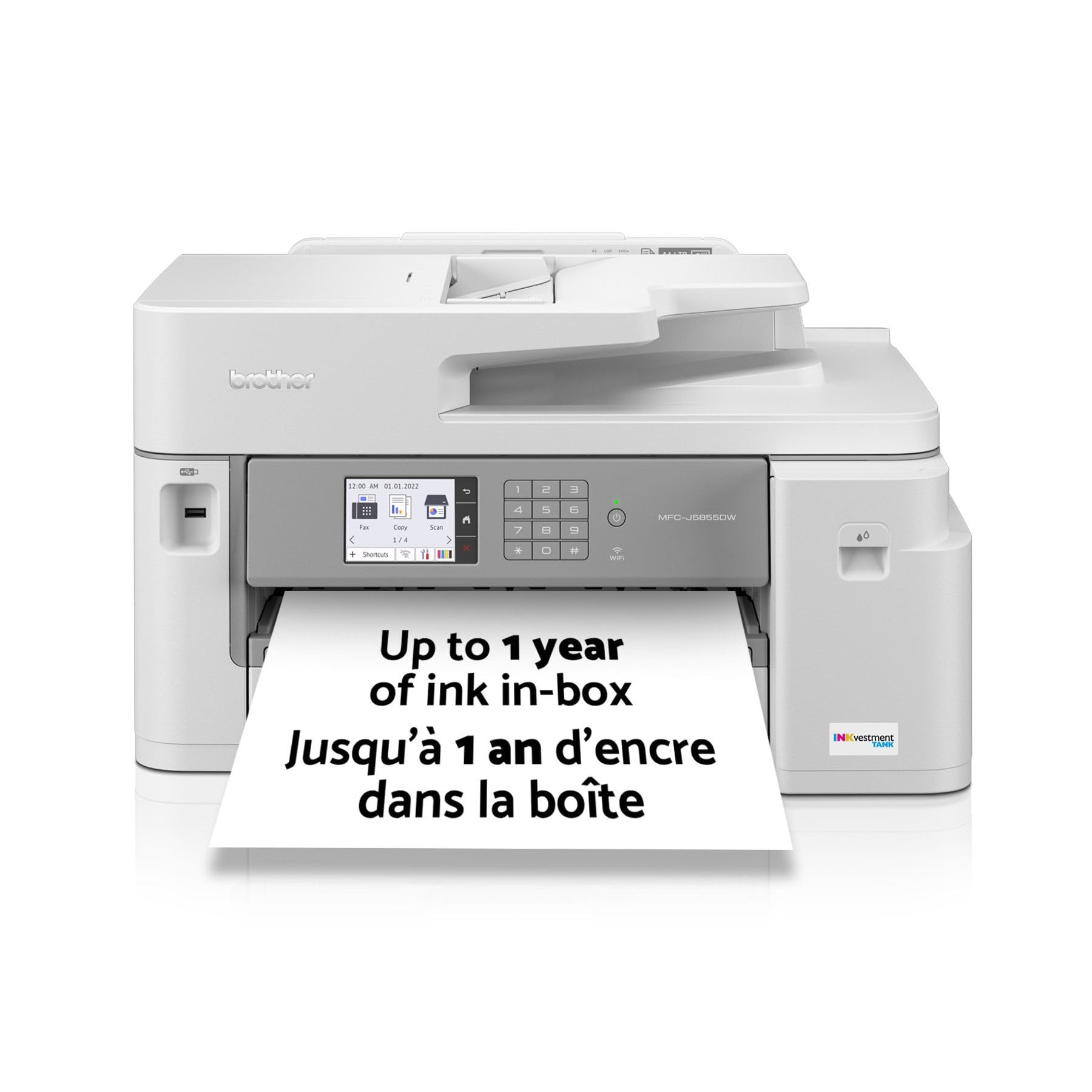 Brother MFC-J5855DW Wireless All-in-One A3 Colour Inkjet Printer with Scanner – Professional Printer with Refillable Ink Cartridges. Print more, save more with a Brother Refresh Subscription!