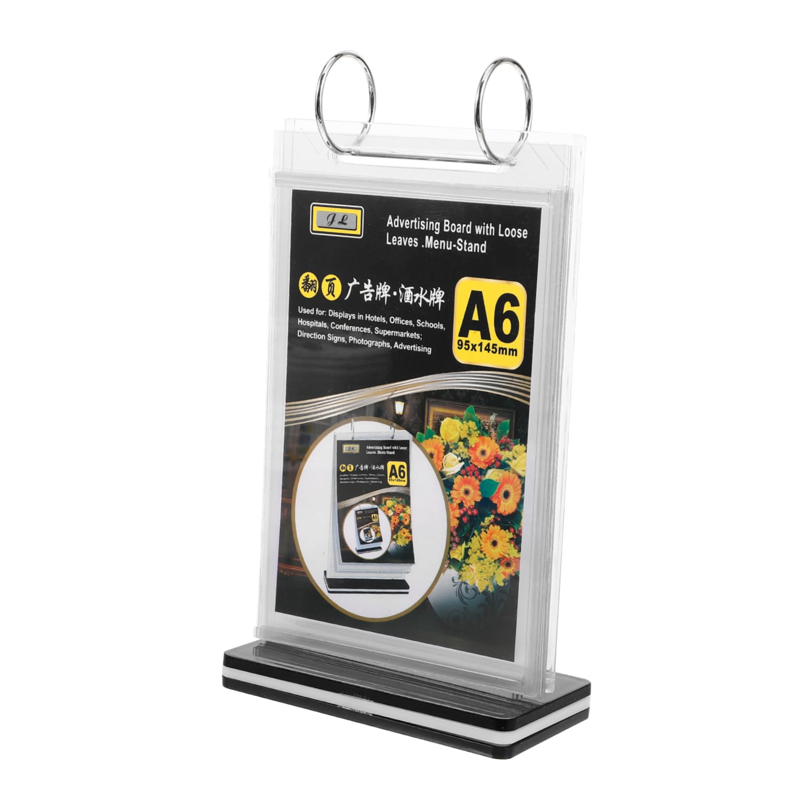 Sewroro 11piezas Soporte De Menú Transparente De Soporte De Exhibición De Mesa Para Restaurantes Con Base Para Menú y Carteles Publicitarios Adecuado Para Supermercados y Tiendas