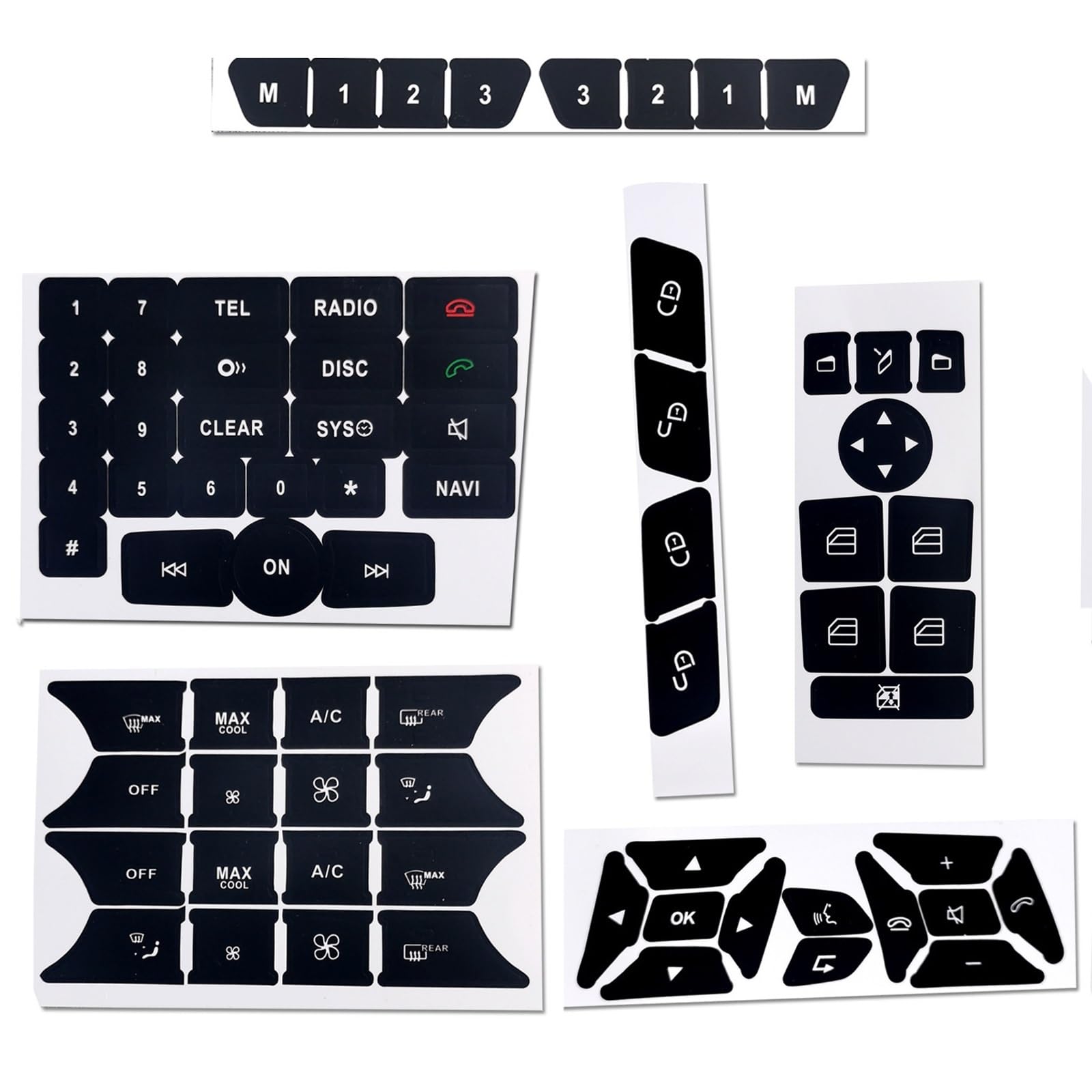 Car Button Repair Kit Sticker Decals Stickers Compatible with Mercedes GLK350 C Class CLS C218 SLK W172 W204 W207 W212 W218 (Color : A)