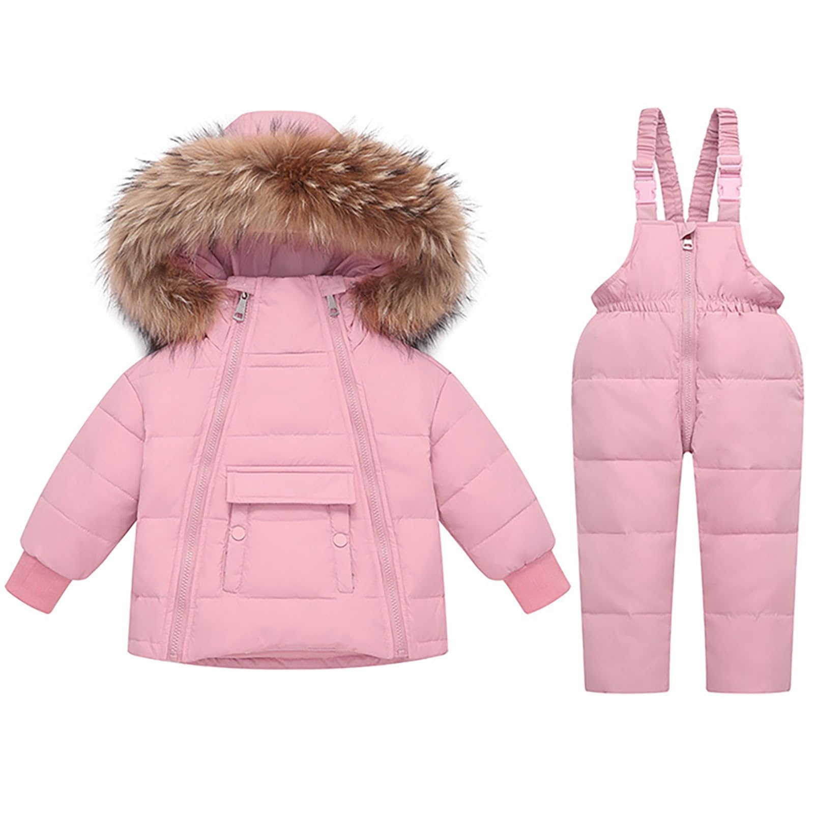 Traje de esquí para niños, juego de 2 piezas, chaqueta de invierno y pantalones para invierno y nieve, chaqueta con capucha a prueba de viento con bolsillos, juego de invierno para niños y niñas, 12