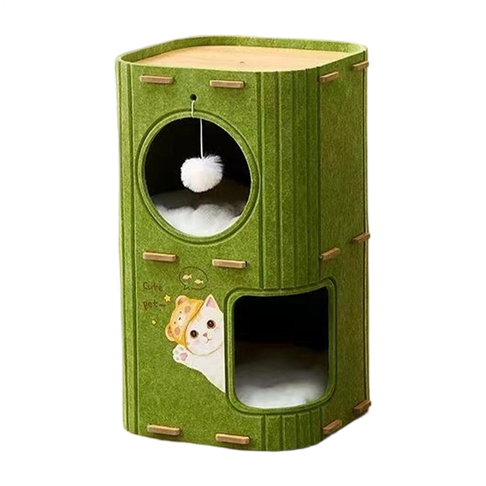 Maison pour chat d'intérieur niche pliable et lit résistant aux griffes