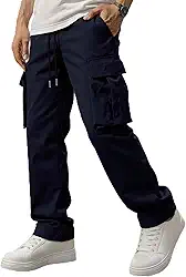 Calça cargo masculina com bolsos, esportiva, para uso ao ar livre, moda casual