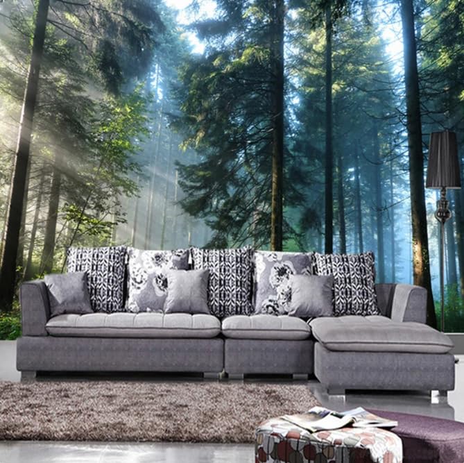 Papier peint 3D salon forêt nature 150x105 photo murale panoramique chambre