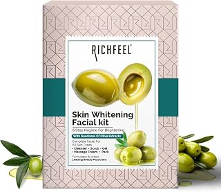 Richfeel Skin Whitening Facial Kit | Tan Removal, Skin Lightening, and Radiant Glow | Enriched with Olive Oil, Alpha Arbut... Price In India