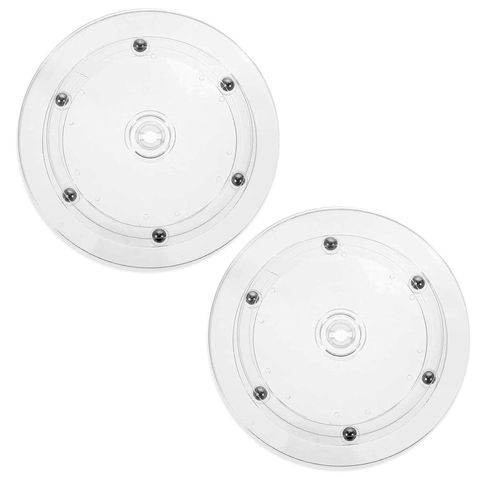 FFDHWU 2 Pieces Of Transparent Turntables, Plastic Turntables, Item Storage Trays, Item Display Racks, Home Accessories