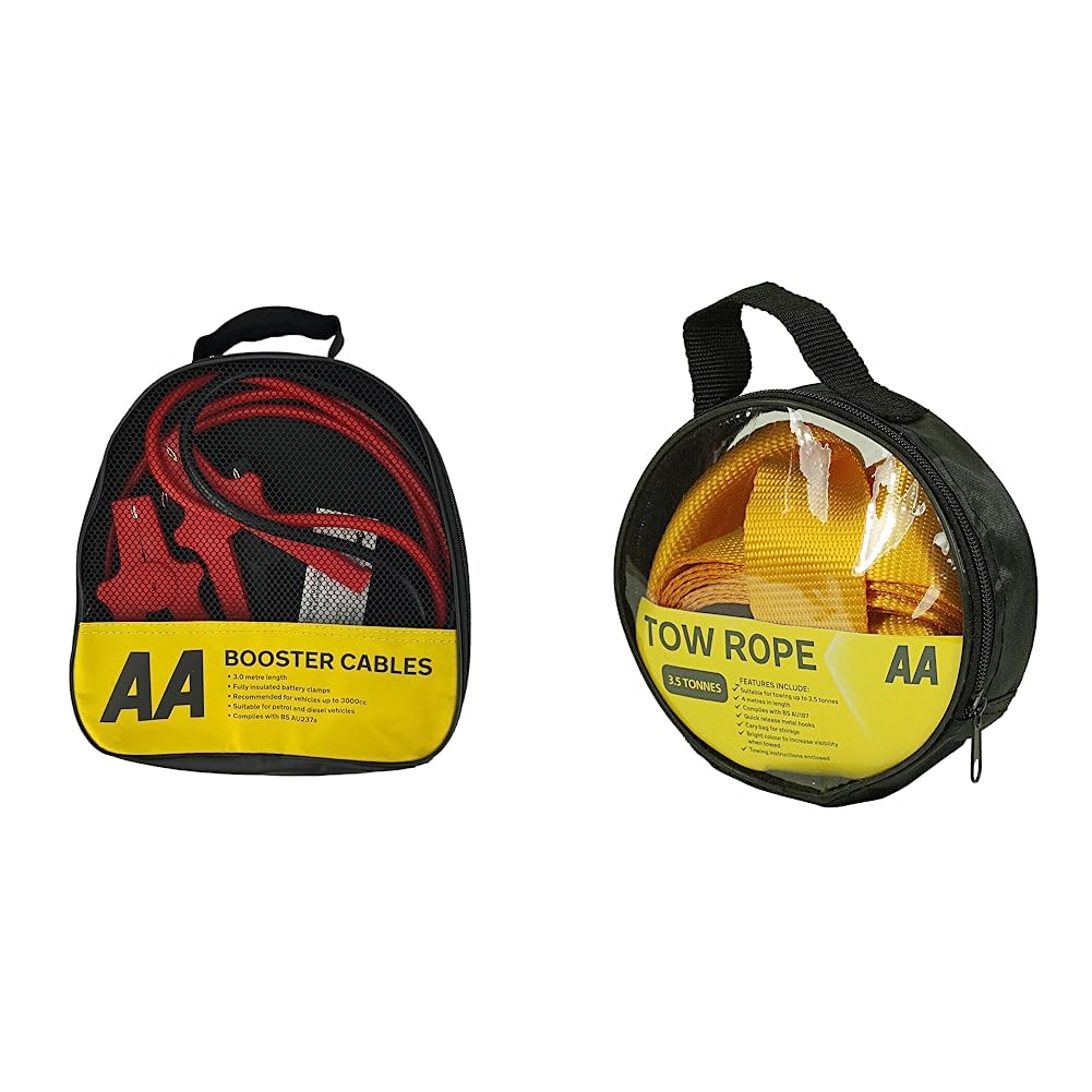 AA Insulated Booster Cables/Jump Leads AA4550 - For Petrol/Diesel Engines Up to 3000cc, 3 m Cable, Storage Bag — view 8