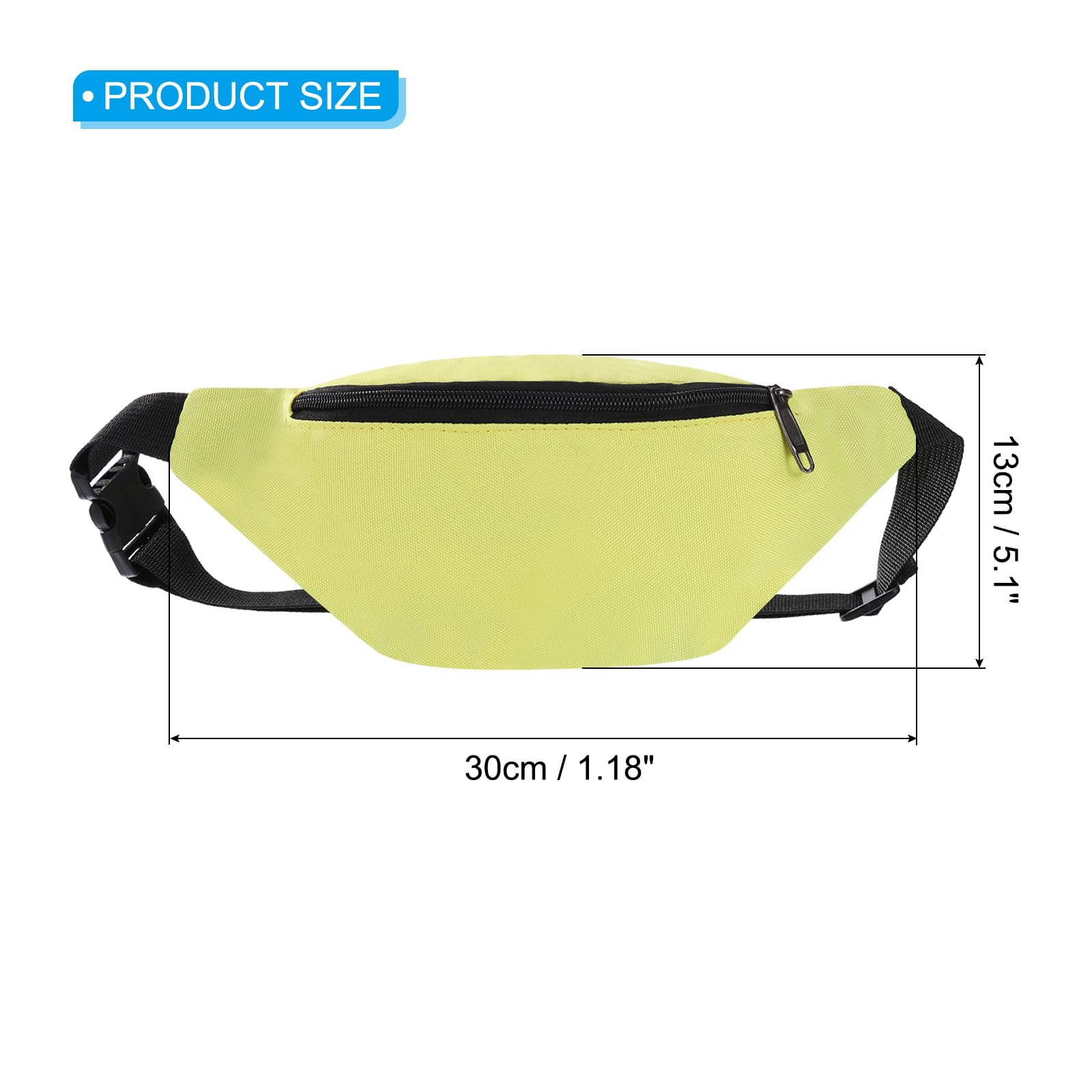 PATIKIL Fanny Pack, Belt Bag Crossbody Waist Bag with Adjustable Strap for Women Men Travel Running Hiking Yellow - Image 2