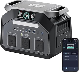 IEE 1800W Solargenerator P1800, 1024Wh LiFePO4 Akku Tragbare Powerstation, 0–80% in 45 Min.Laden, 11 Anschlüsse, App, Portable Power Station für Camping, Wohnmobile, Notstrom
