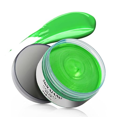 Cera temporal de color del cabello, cera de pintura para el cabello para colorear al instante, no grasa, lavable, cera de cabello verde para mujeres